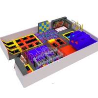 Small 300sqm 400sqm Trampoline Park with Ninja Obstacle Courses Foam Pit Climbing Wall and Jump Tower Activities